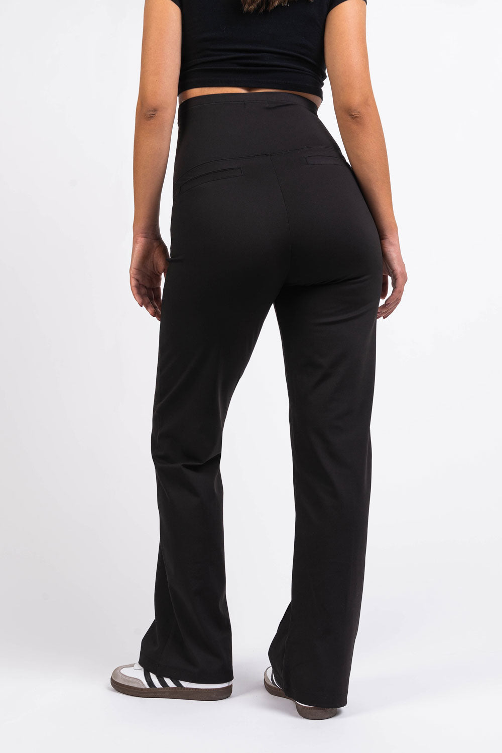 Pixie 01 ActiveFlex Straight Maternity Pants - Black