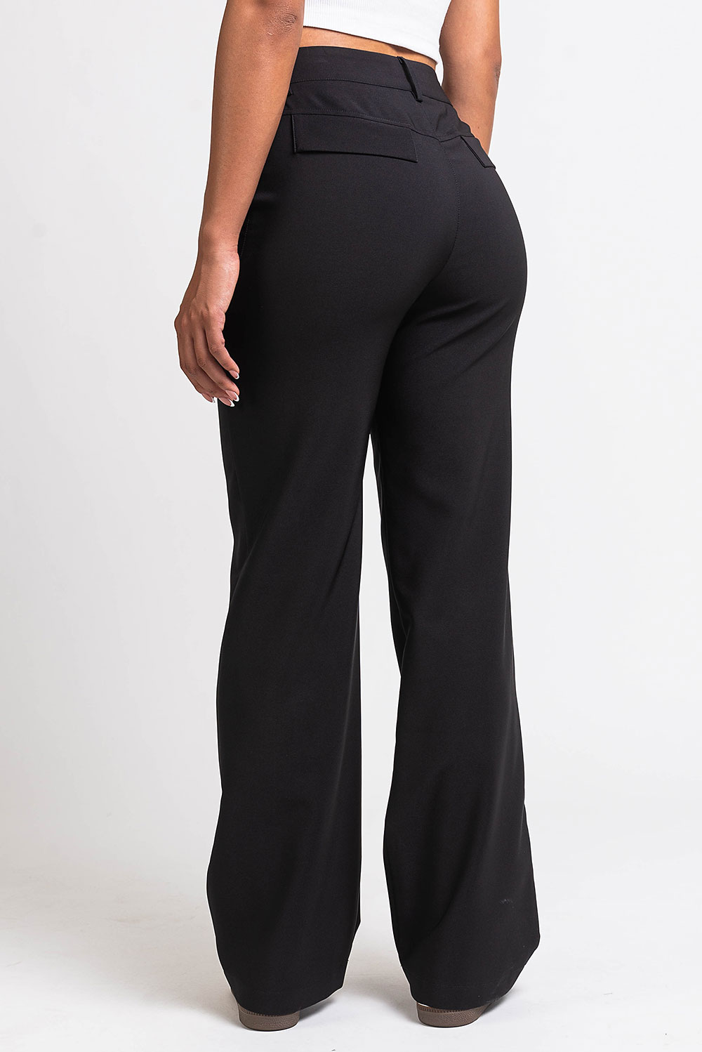 Drew 01High Straight Suit Pants - Black