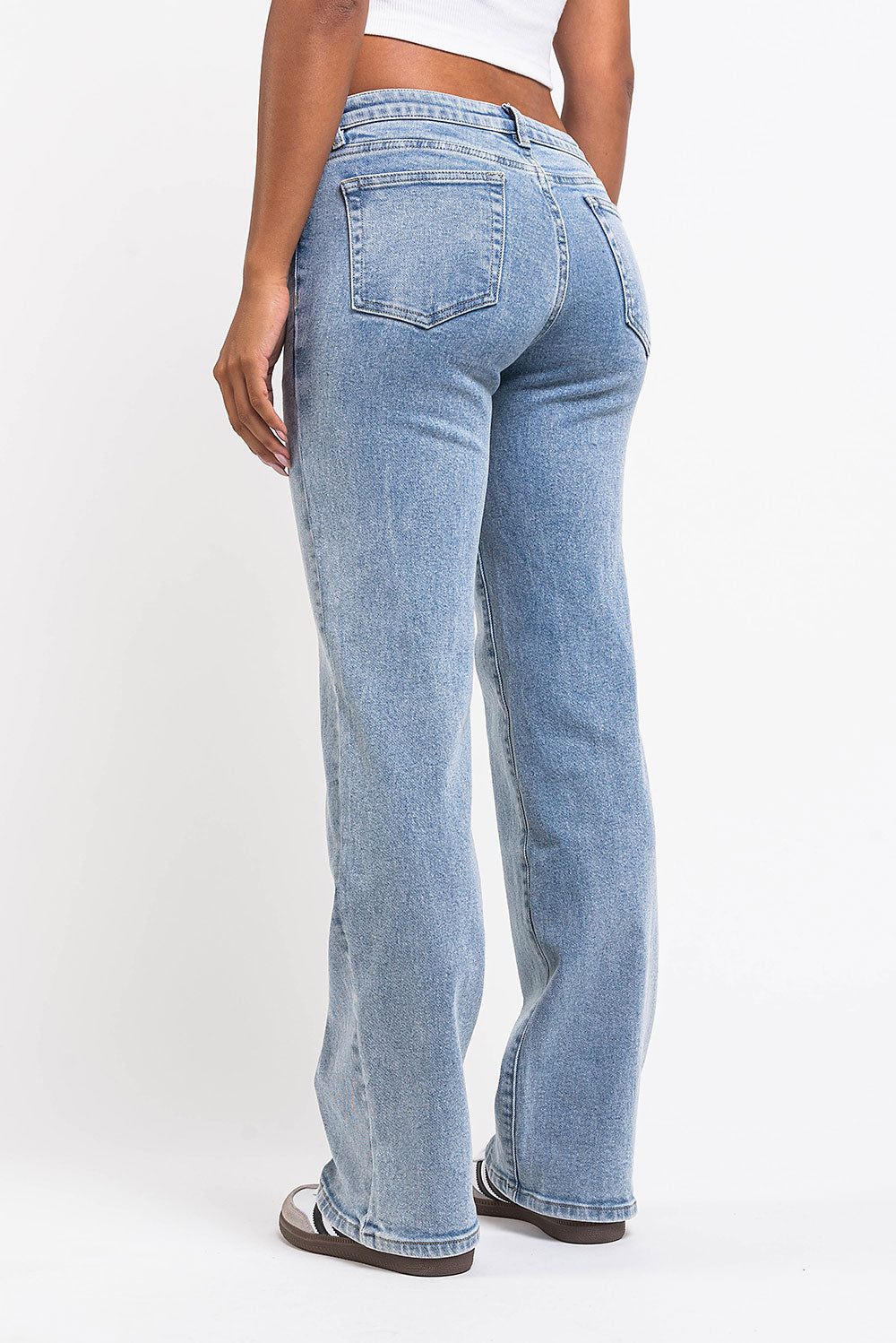 Dina 02Low Straight Jeans - Mid Blue