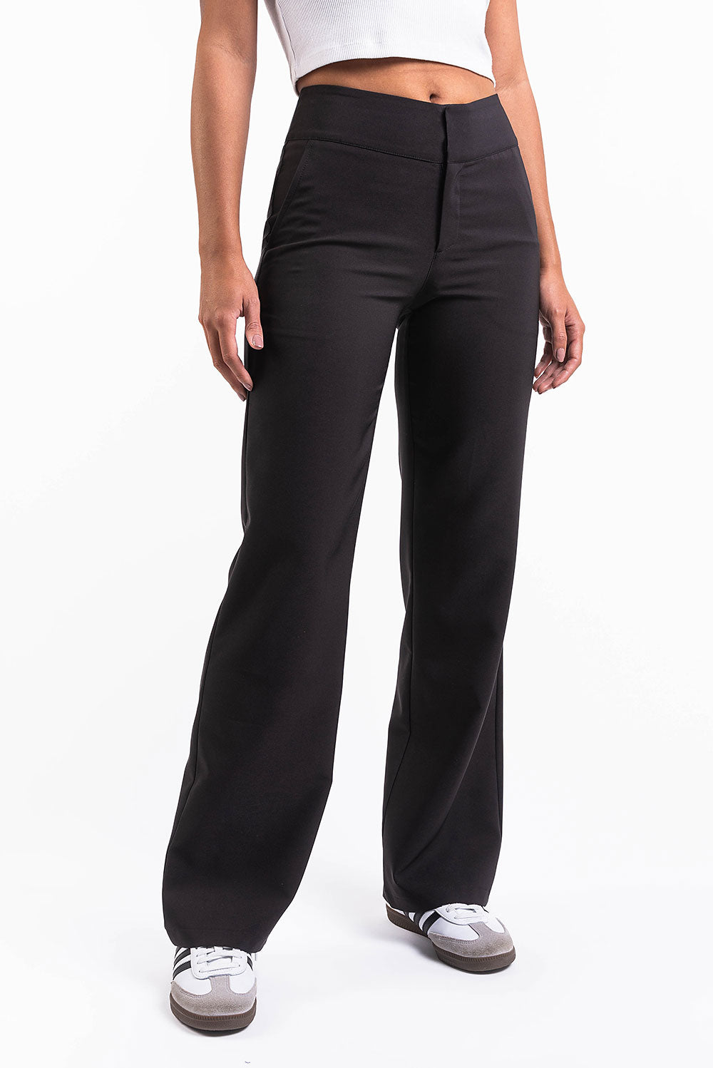 Mabel 03Mid Straight Suit Pants - Black