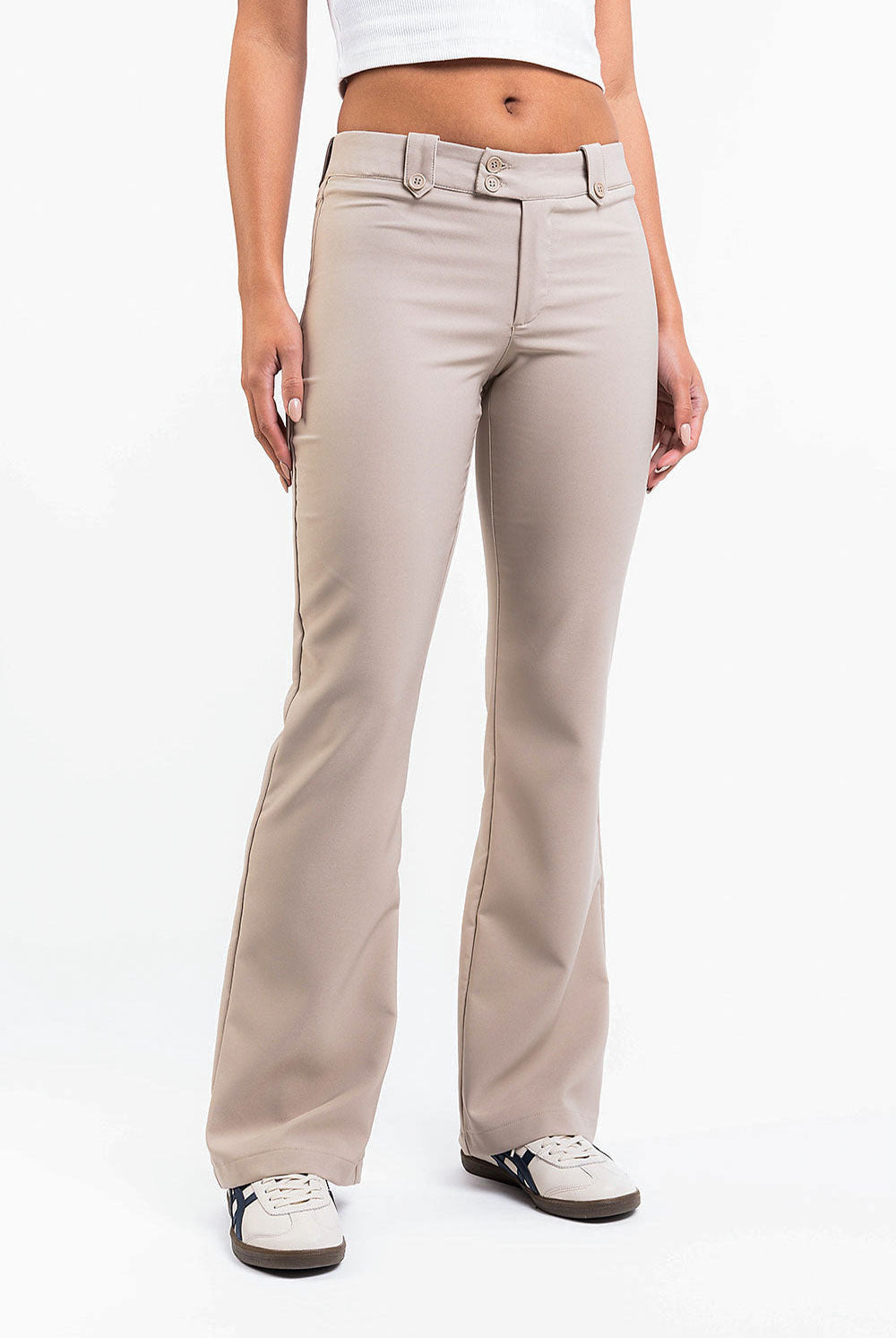Bonnie 03Low Bootcut Suit Pants - Beige