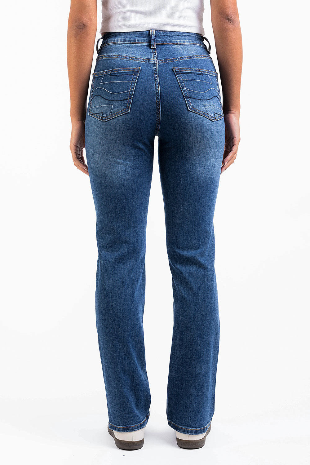 Ingrid 01High Straight Jeans - Mid Blue
