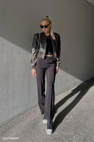 Nova 02High Straight Suit Pants - Black