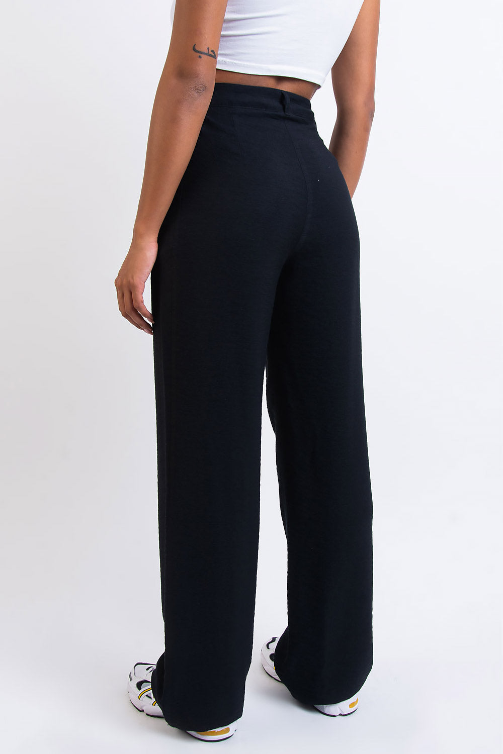 Sienna 01High Wide Suit Pants - Black
