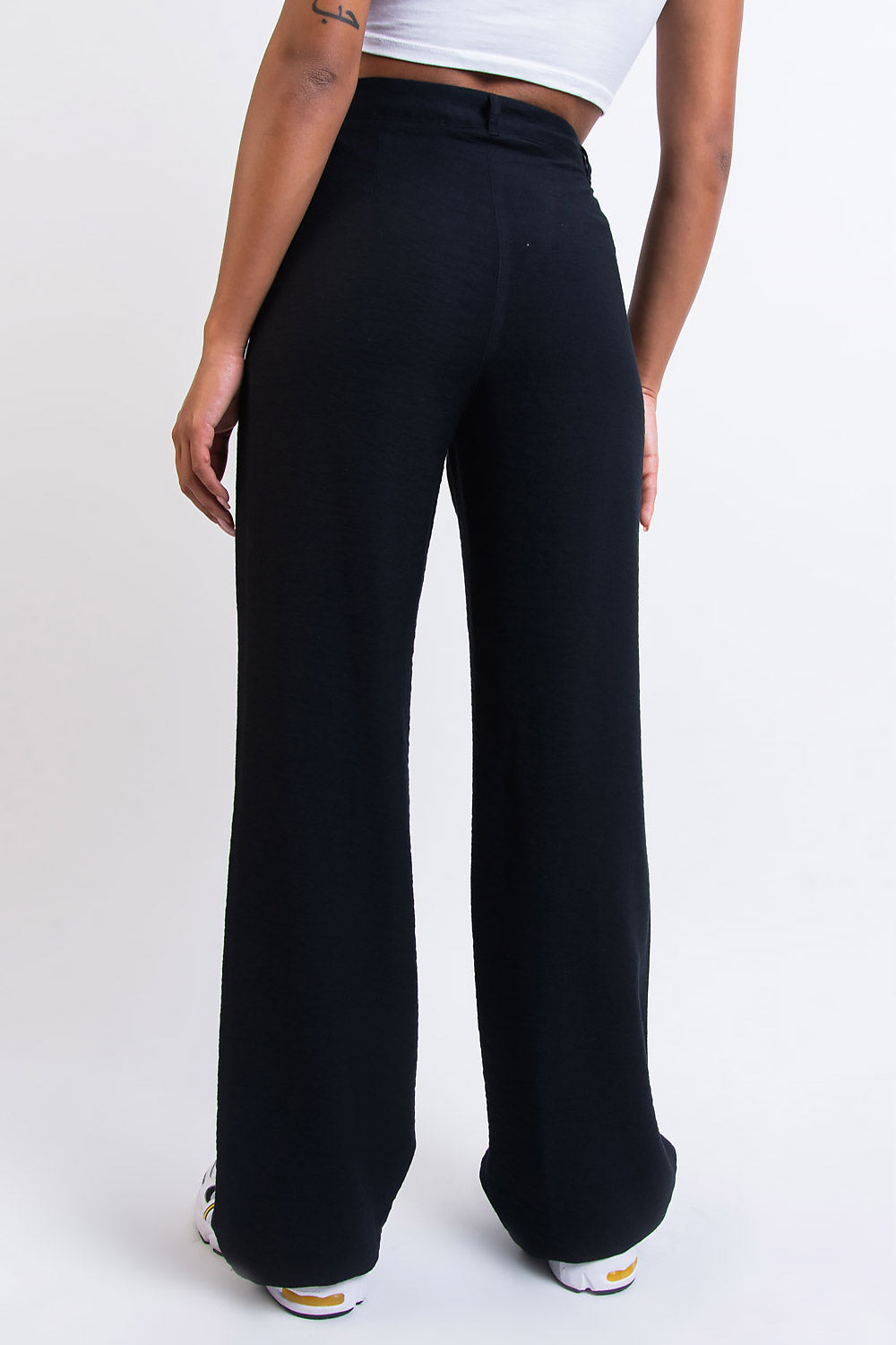 Sienna 01High Wide Suit Pants - Black