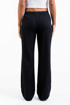 Mila 01Mid Straight Linen Pants - Black