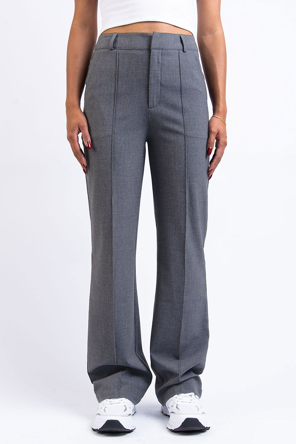 Nova 02High Straight Suit Pants - Grey