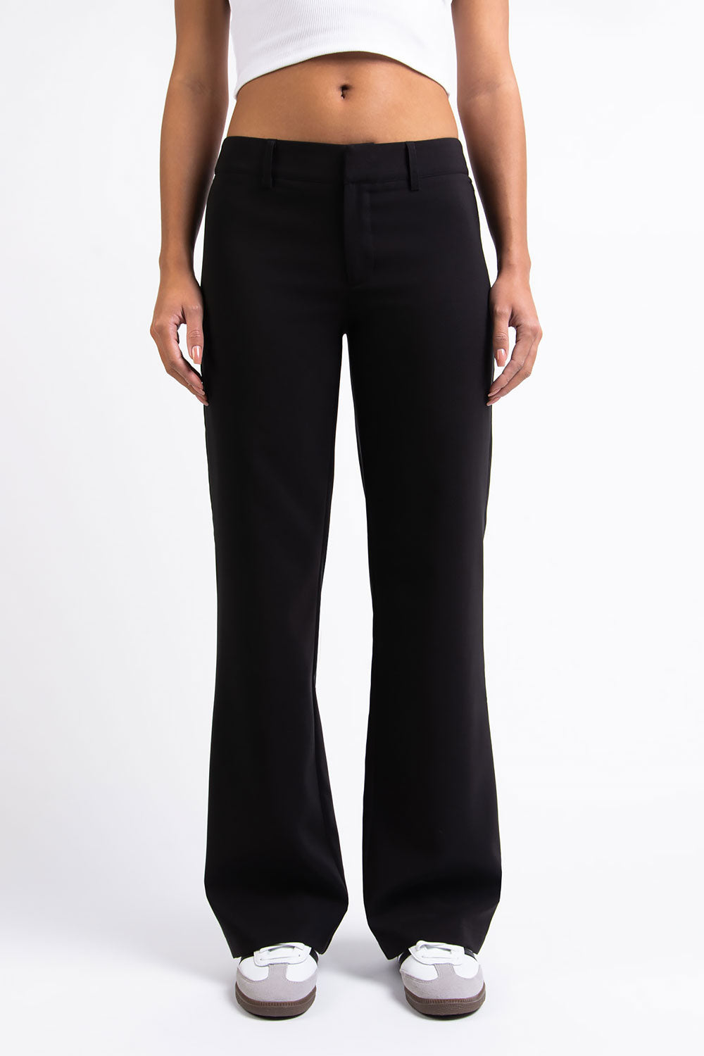 Drew 01Low Straight Suit Pants - Black