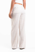 Mila 01High Straight Linen Pants - Beige