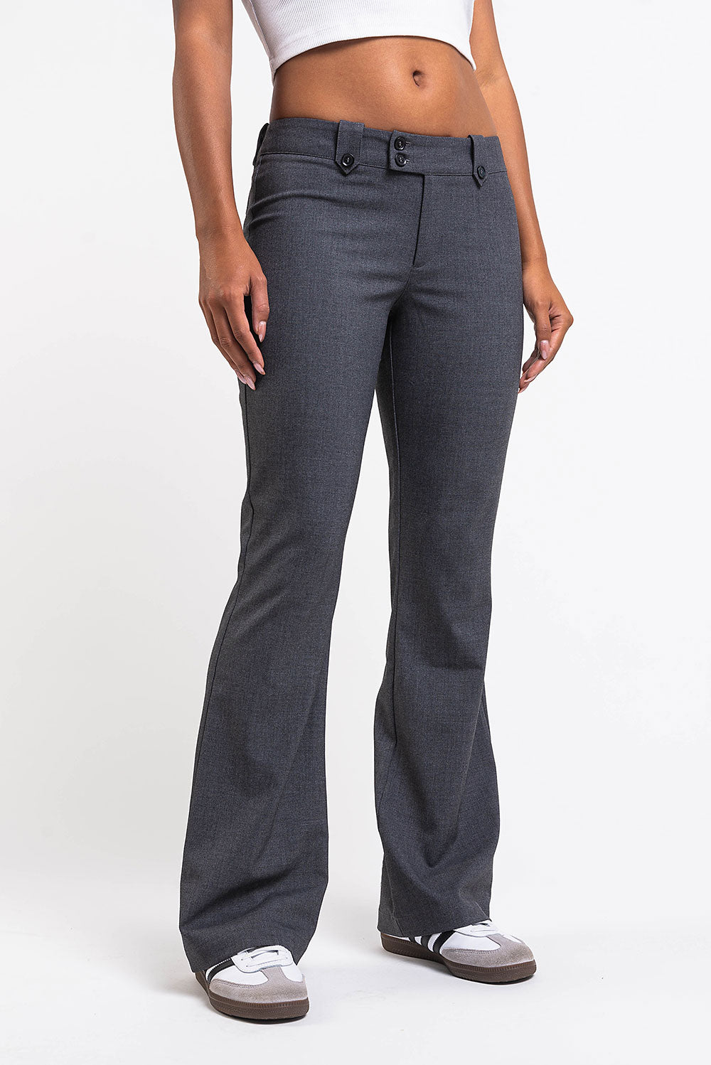 Bonnie 03Low Bootcut Suit Pants - Grey