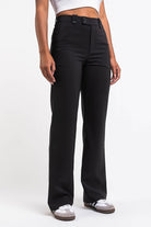 Bonnie 02High Straight Suit Pants - Black
