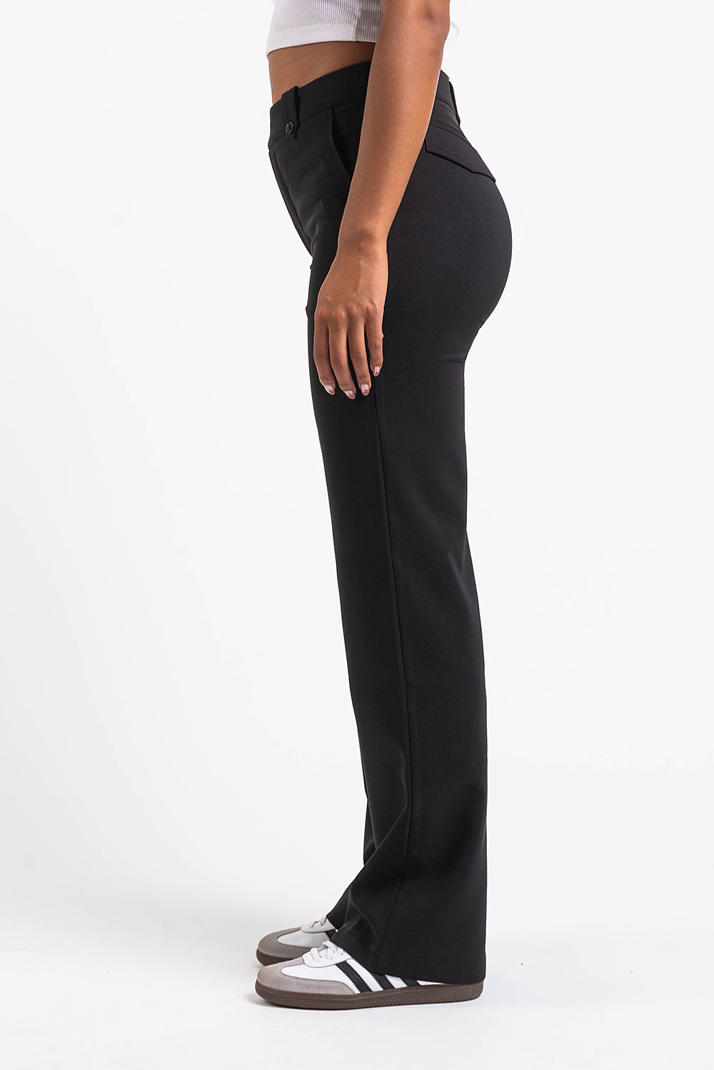 Bonnie 02High Straight Suit Pants - Black