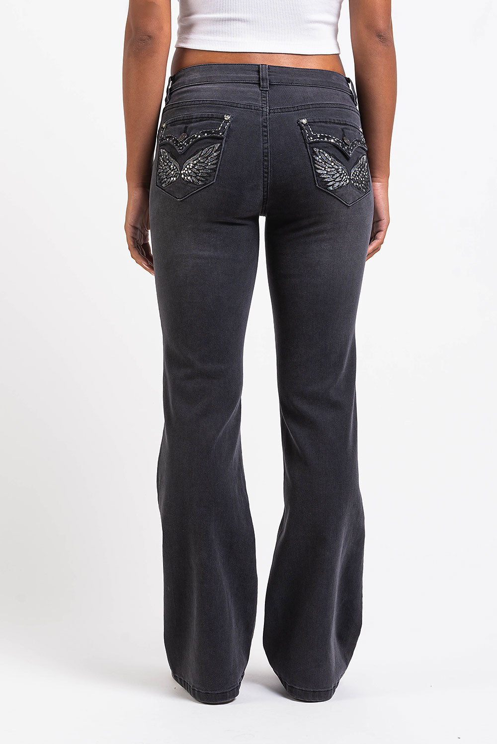 Taylor 01Low Bootcut Jeans - Washed Black