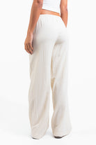 Mel 04Low Straight Linen Pants - Beige