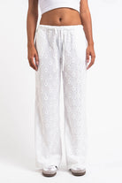 Mel 08Mid Straight Lace Pants - White