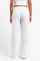 Mel 08Mid Straight Lace Pants - White