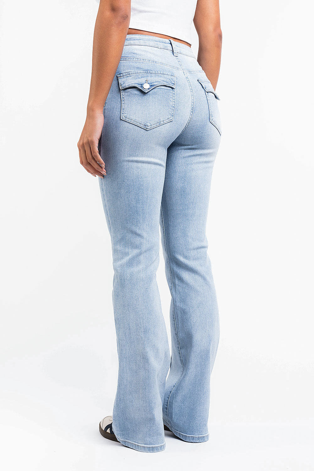 Claire 01High Bootcut Jeans - Bleach Blue
