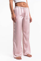 Mel 03Low Straight Satin Pants - Pink