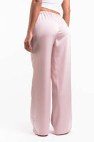 Mel 03Low Straight Satin Pants - Pink