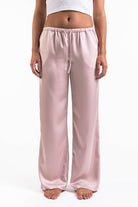 Mel 03Low Straight Satin Pants - Pink