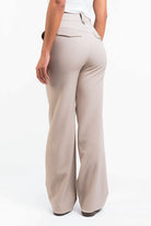 Bonnie 02High Straight Suit Pants - Beige