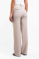 Bonnie 02High Straight Suit Pants - Beige