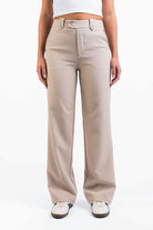 Bonnie 02High Straight Suit Pants - Beige