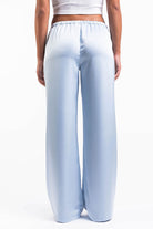 Mel 03Low Straight Satin Pants - Sky Blue