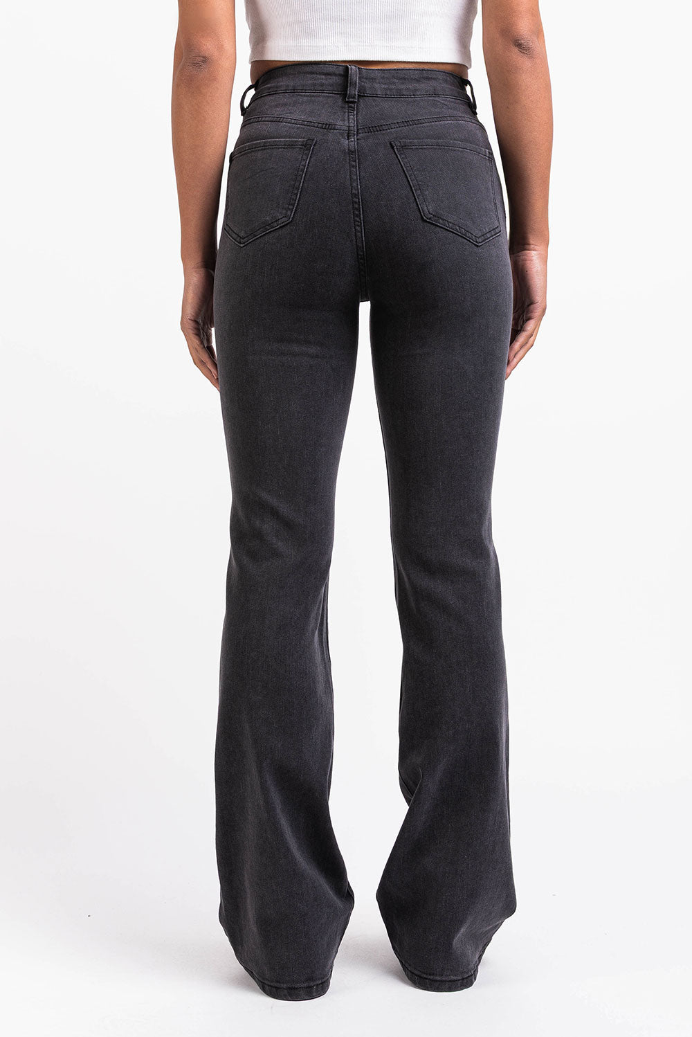 Taylor 02High Bootcut Jeans - Washed Black