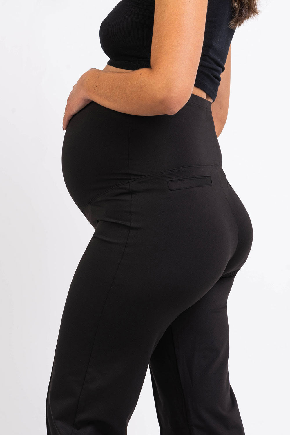 Pixie 02 ActiveFlex Straight Maternity Pants - Black