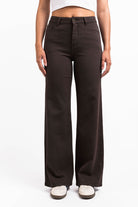 Disa 01High Straight Jeans - Dark Brown