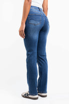 Ingrid 01High Straight Jeans - Mid Blue